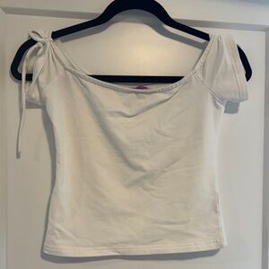 Edikted White Off-Shoulder Crop Top